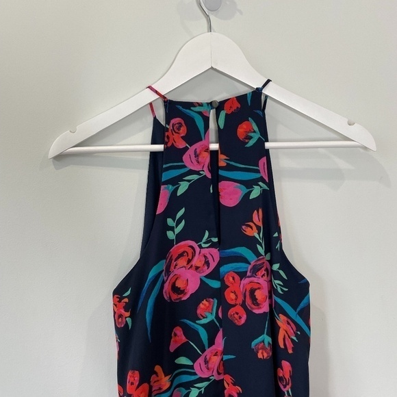 Anthropologie Everly Floral Navy Blue Mini Swing Dress - Picture 4 of 7
